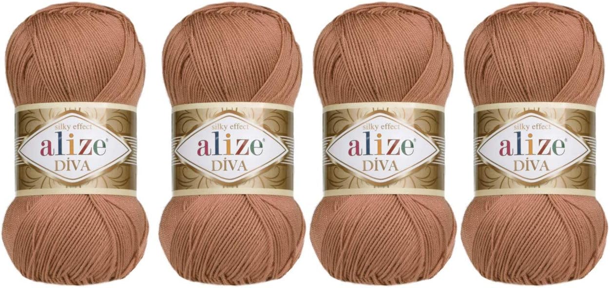 4 Balls Hand Knitting Yarn 100% Microfiber Acrylic Yarn Alize Diva Silk Effect Thread Crochet Art Lace Craft Lot of 4 skeins 400gr 1532yds (261)