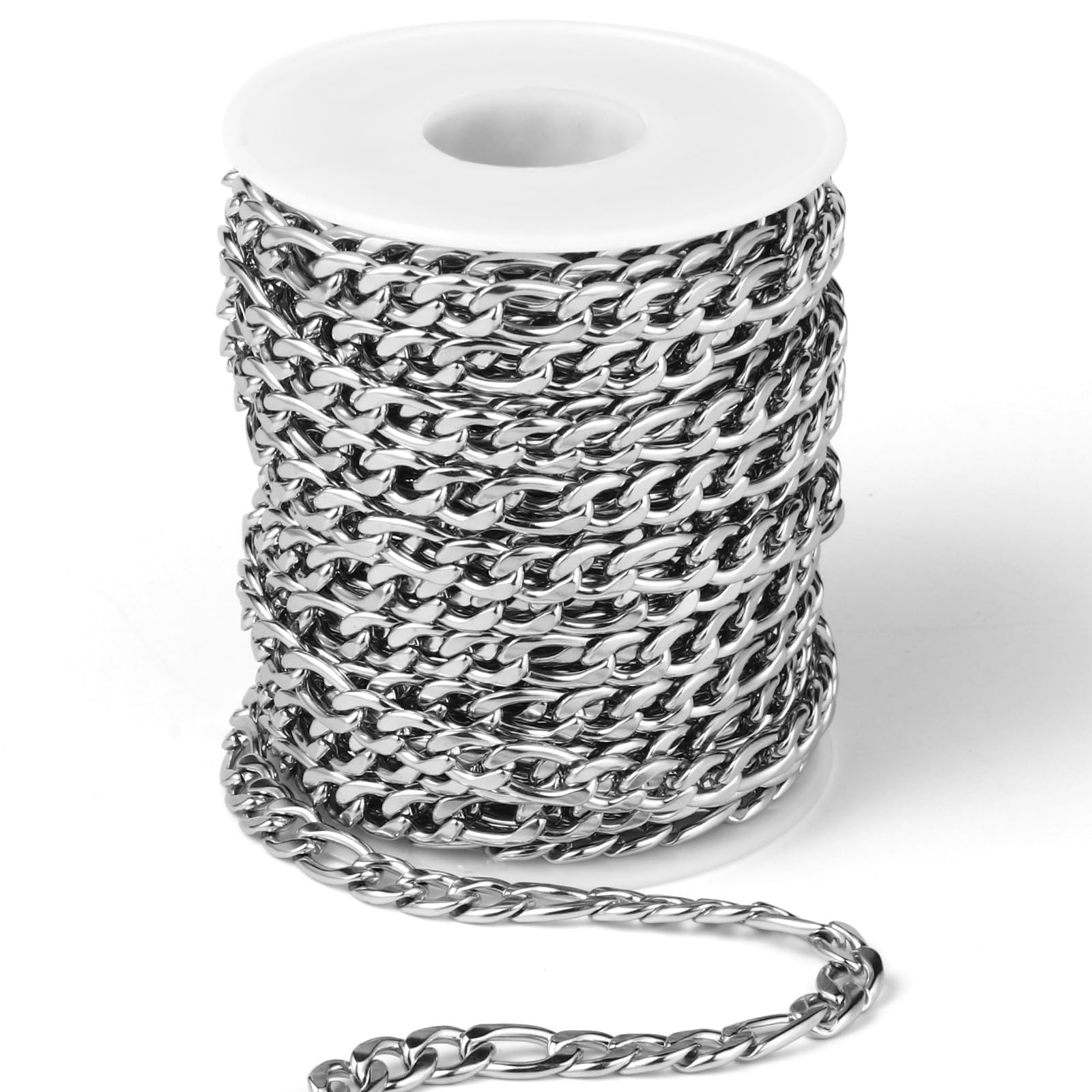 Silver Figaro Chains - 33 Feet for Jewelry Making -10