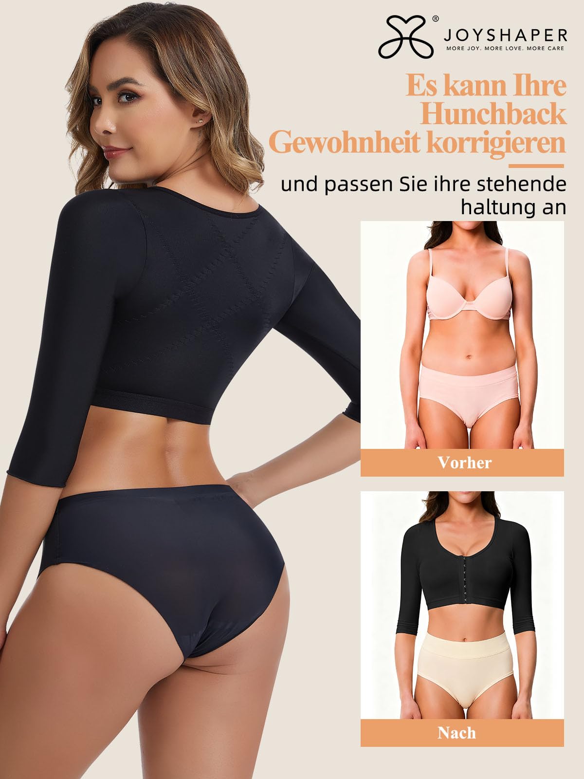 Joyshaper Haut Sculptants Femme Top Minceur Manches Hauts Soutien Compression Correcteur de Posture Support