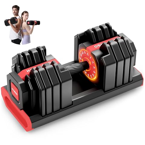 HXD-ERGO 15 in 1 Adjustable Dumbbell, 52.5/105 LBS Quick Change Weights — $134.99 (10% off)