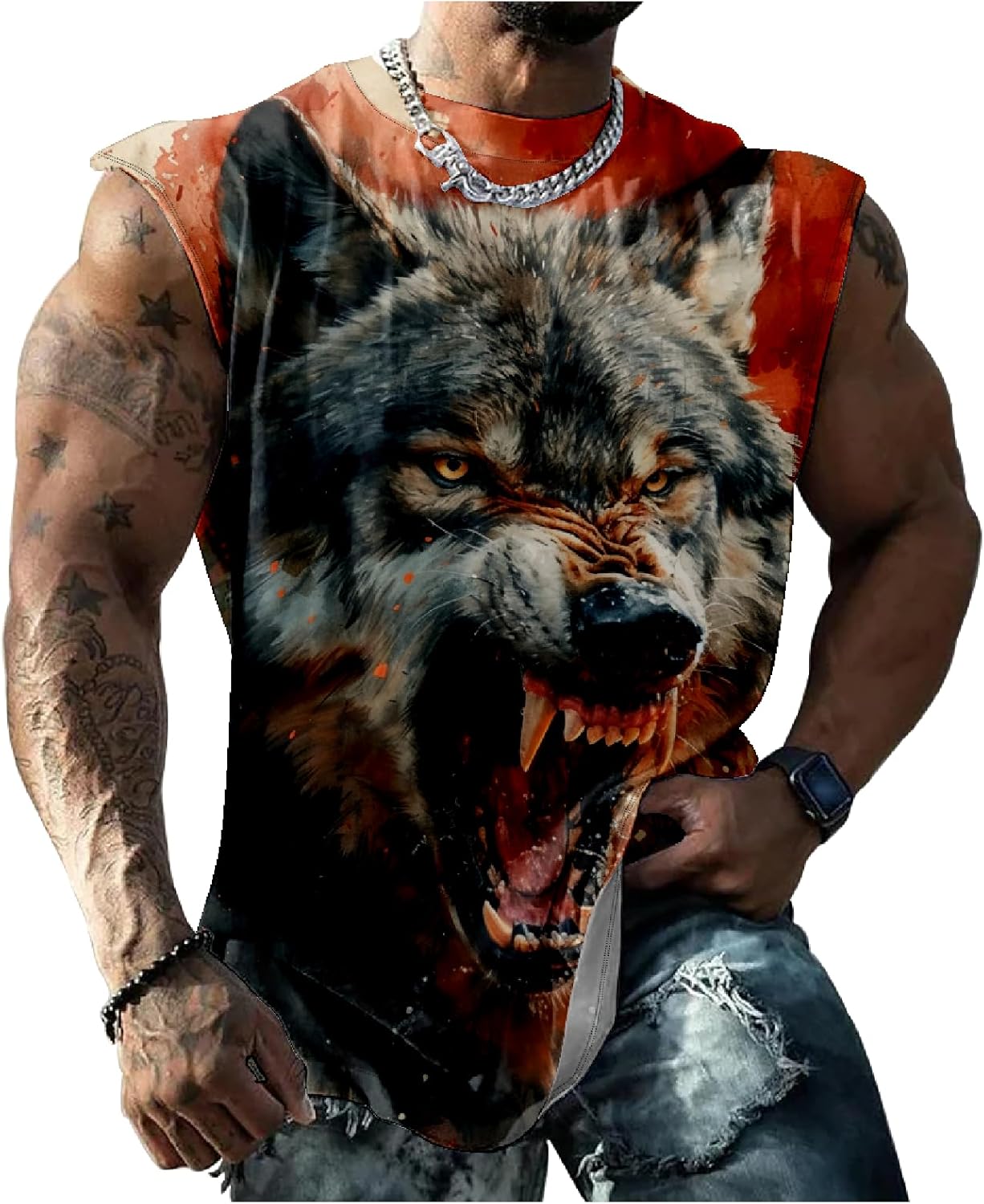 Mens Tank Tops Novelty 3D Printed Summer Casual Loose Workout Sleeveless Shirts Quick Dry Breathable Tops