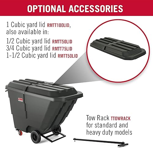 Miniatura 7 de Suncast Commercial Camión inclinable ligero de 12 yarda cúbica, negro