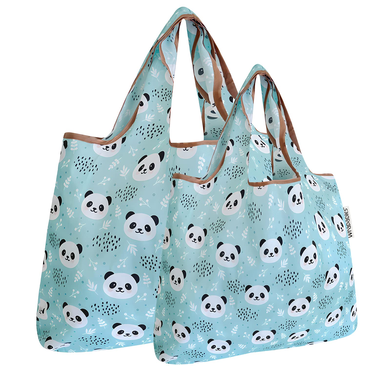 allydrew Large & Small Foldable Tote Nylon Reusable Grocery Bags, Set of 2