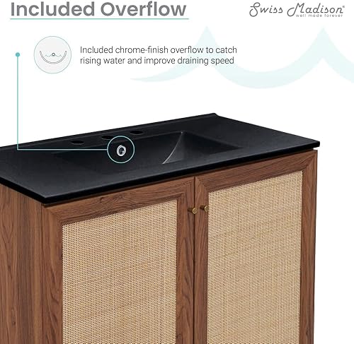 Vista 308 de Swiss Madison Classe - Lavabo de baño de roble de 24 pulgadas incluido