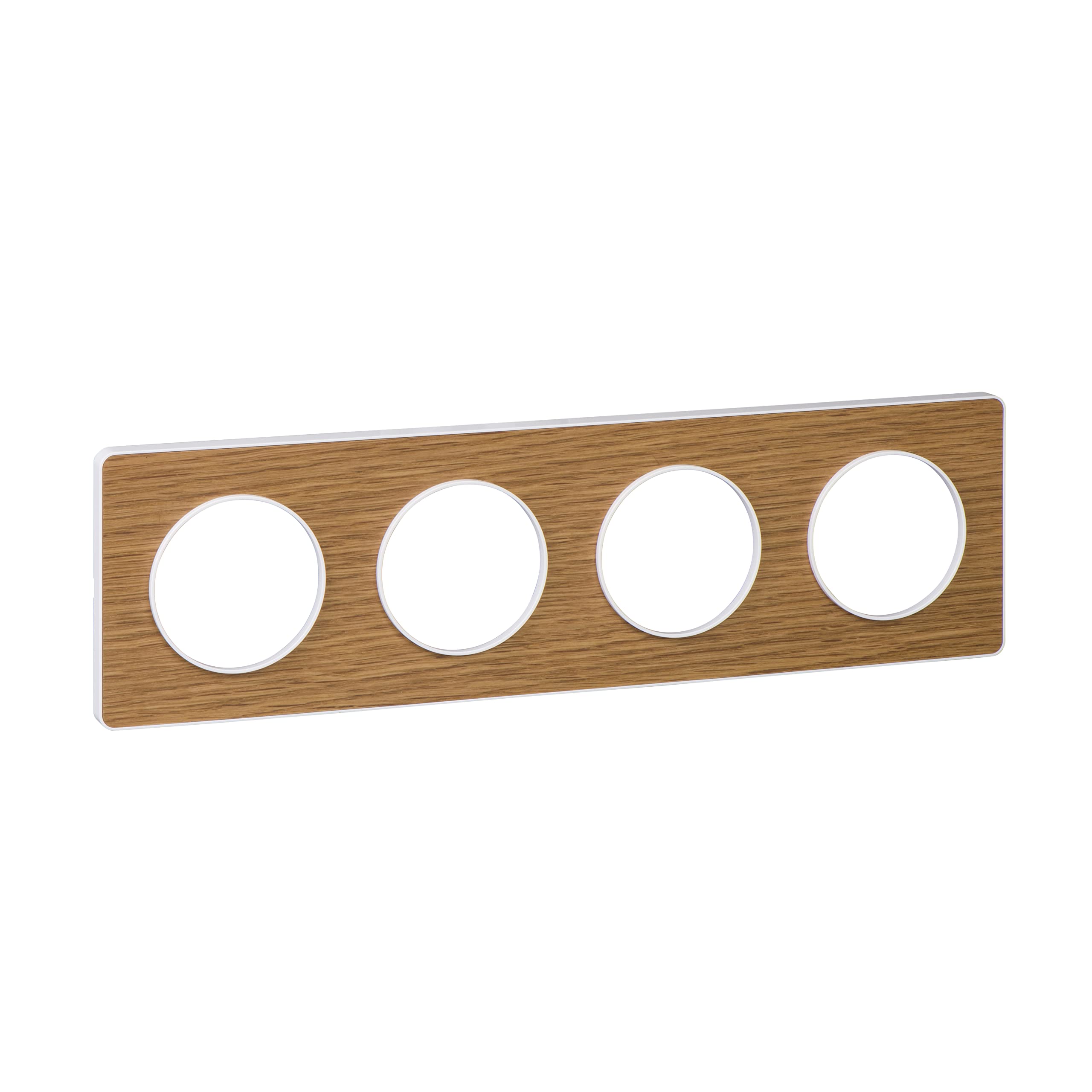 Plaque Schneider Odace Touch 4 postes Bois naturel pour salon et cuisine