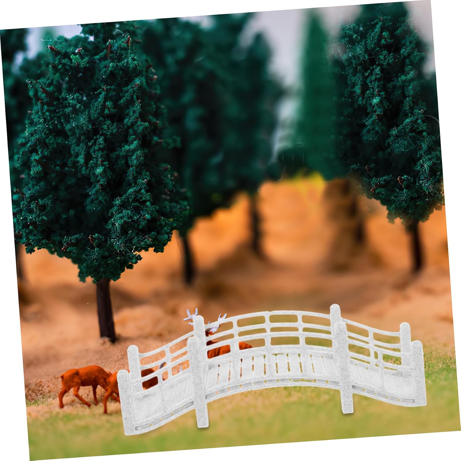 YARNOW Miniature Garden Bridge Xmas Waterproof Pla Desktop Ornament