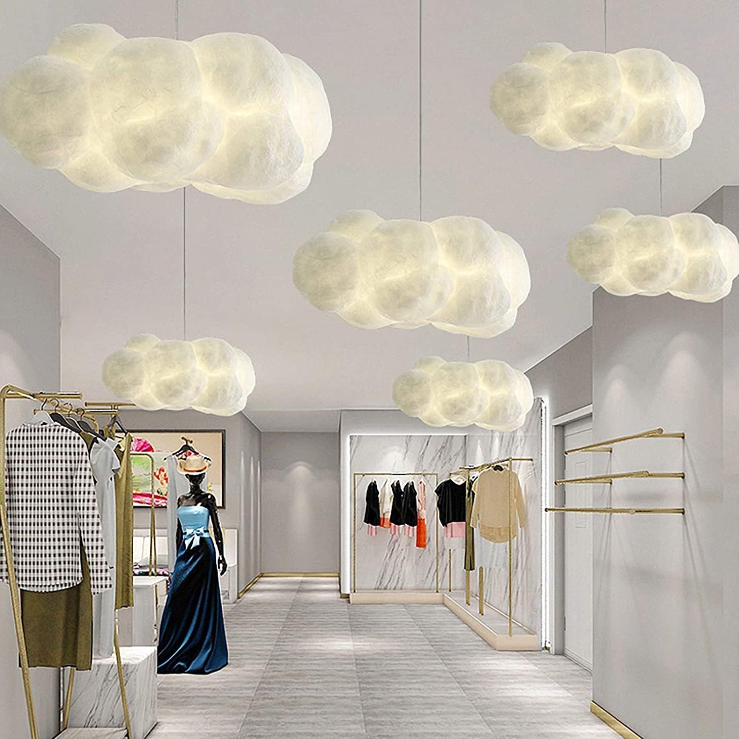 Dimmable Ceiling Light Cloud Shaped Pendant Hanging Lamp Small Kids Ceiling Light Shade E27 Fitting for Kids Bedroom Living Room Childrens