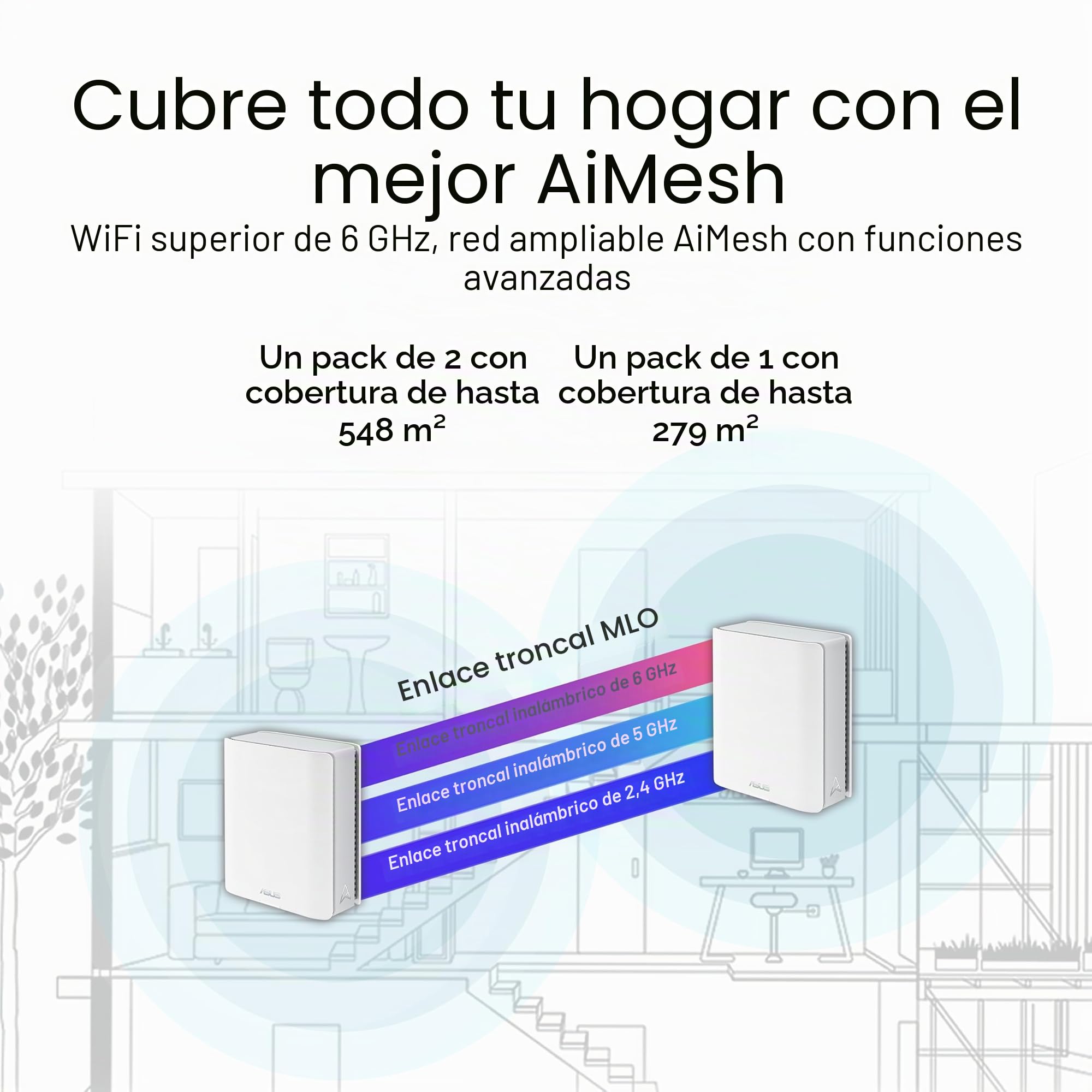 Asus - Routeur ZenWiFi BT8 Blanc WiFi 7 Tri-Bande