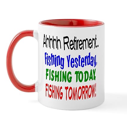 CafePress Retirement Fishing Yesterday Mug 11 oz (325 ml) Ceramic Coffee Mug