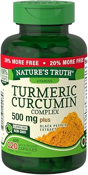 Natures Truth Turmeric Curcumin Complex 500 mg Plus Black Pepper Extract, 120 Count