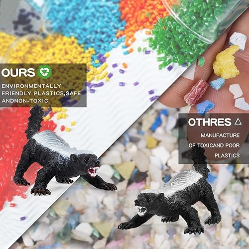 BRETOYIN Figuras de tejón de miel, 3 piezas, figuras de animales salvajes, modelo, decoración de pasteles, colección de juguetes para niños de 5, 6, disponible en Yaxa Colombia