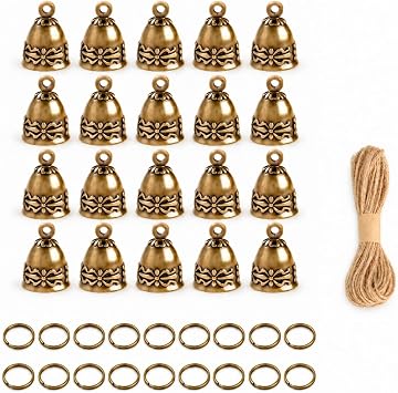 20pcs Brass Bells Handmade Mini Bells for Crafts, Wind Chimes for Home, Door Bells or Decoration Bells for Wedding Decorations, Christmas Decorations