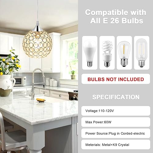 Miniatura 62 de Lámpara de techo colgante negra de 3 luces, mini candelabro, lámparas colgantes de techo ajustables, lámparas colgantes de cristal para isla