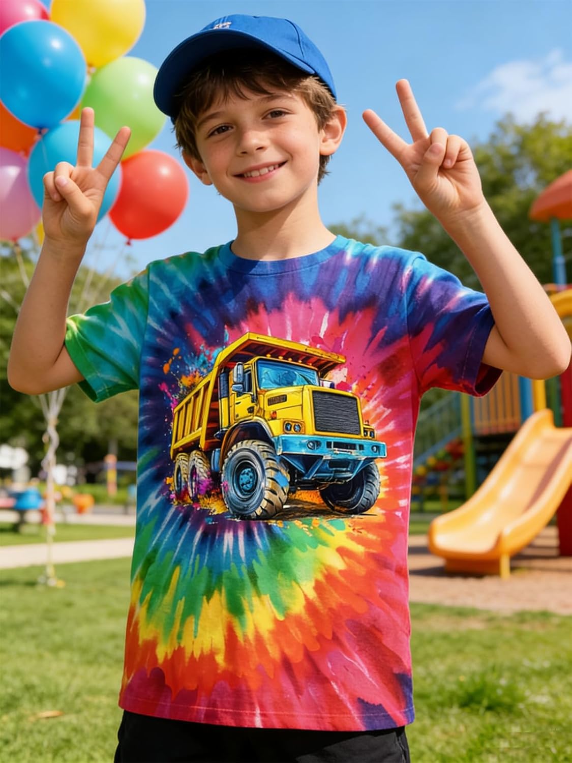 Kids Tie Dye Shirt Size 4-14 T-Shirt for Boys Girls Short Sleeve Tees - Image 2