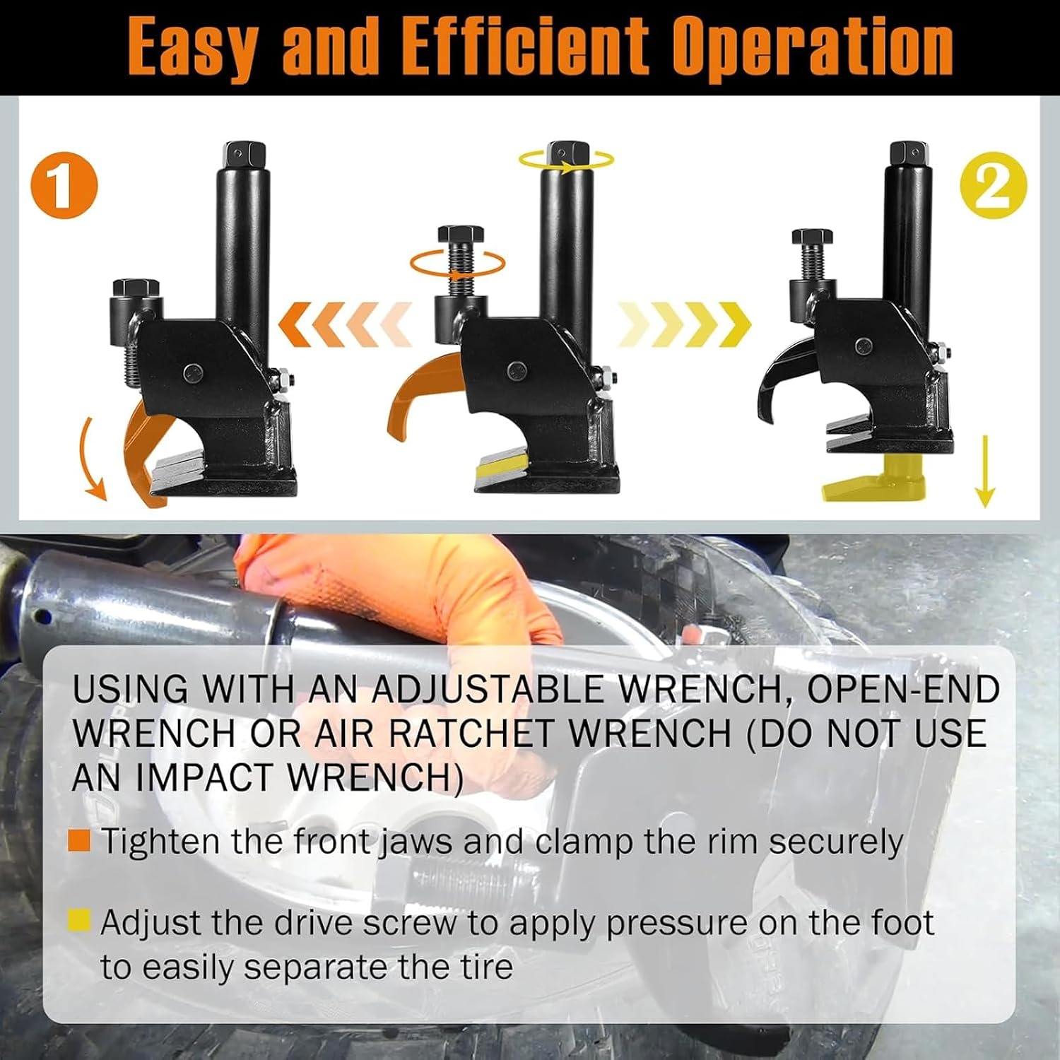 Manual Tire Bead Breaker, Heavy Duty Bead Breaking, Easy Operated, Tire Repair Removal Changer, for 38"- 42" Tires for ATVs UTVs Tractors Trucks Cars Bus