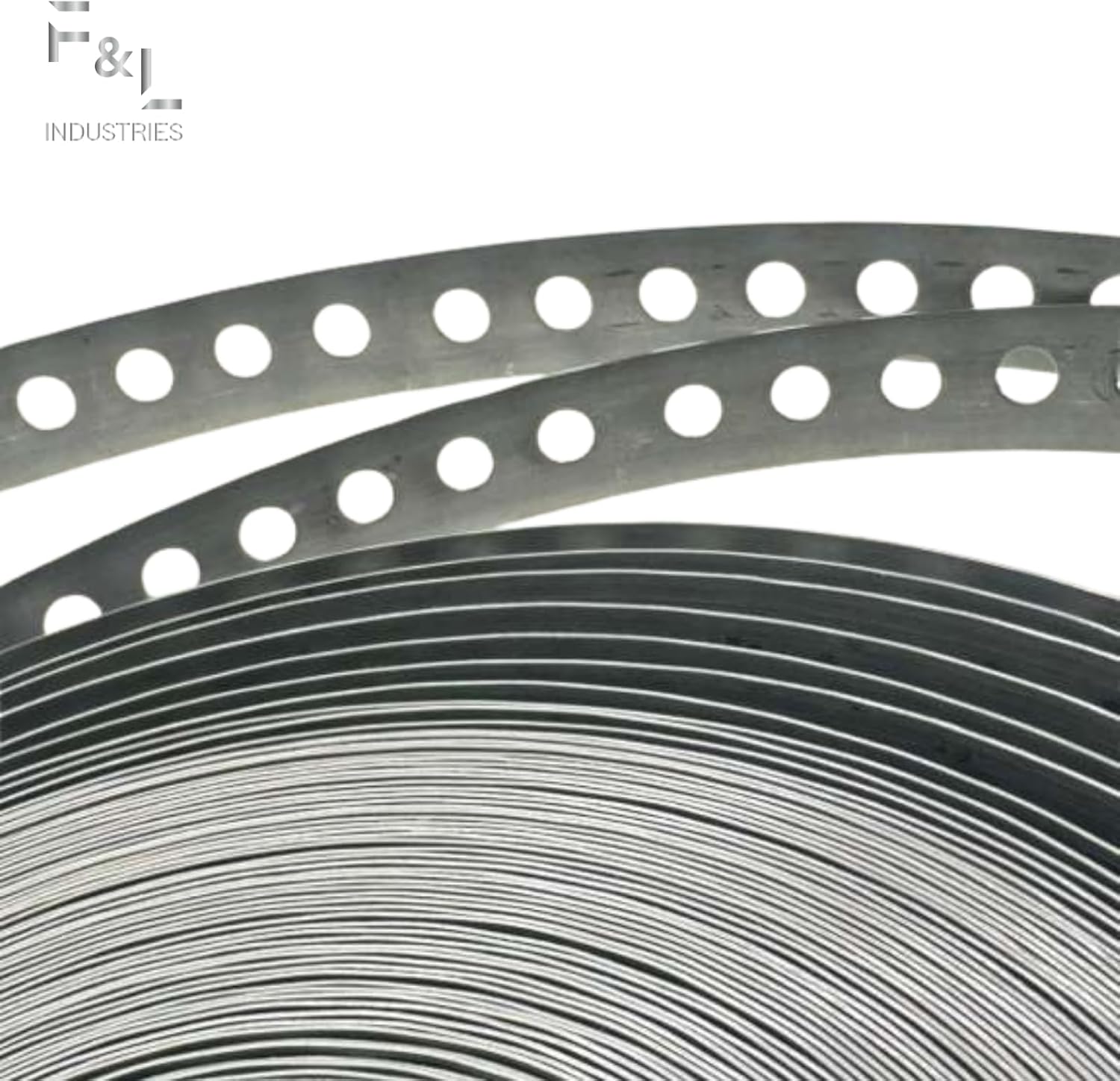 F&L Galvanized Pipe Strap 3/4" x 100 FT – Heavy-Duty 24 Gauge Steel Hanger Strap for Plumbing, HVAC & Electrical Pipe Support, Mounting, Bracing & Secure Installation Applications (2-Pack)