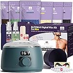 BLITZWAX Back and Nose Waxing Kit for Men, Hard Wax Warmer for Brazilian, Body and Face, At Home Hair Removal Kit, Beginner Friendly, Quick Heating, 93 Accessories, Blue Spruce