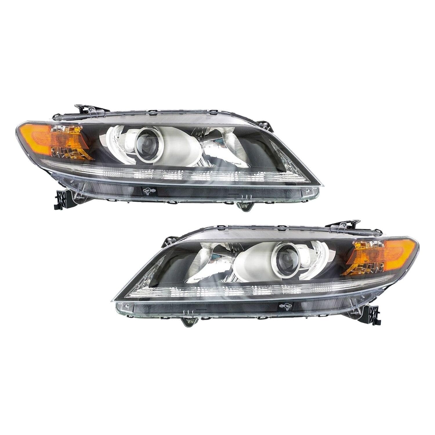 Headlight for Honda for Accord 2013-2015 Pair Driver and Passenger Side with Bulb(S) Left Right OE Comparable-Lens Set of 2