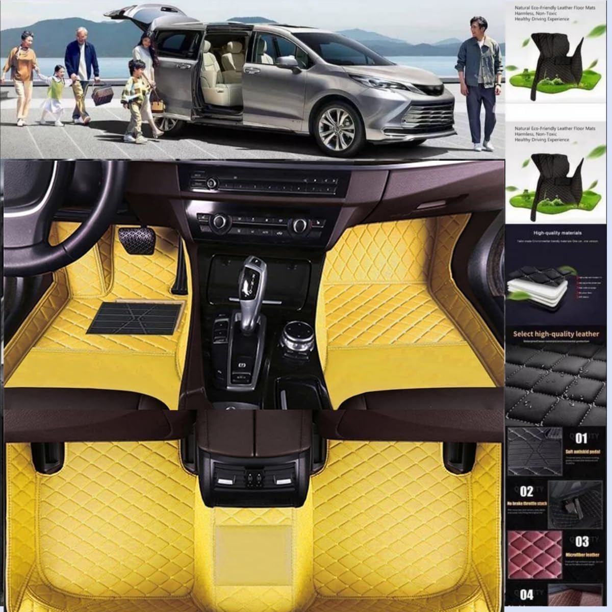 Compatible for Infiniti 2000-2024 G G25 G35 G37 4-Door and 2-Door Coupe Leather car mats, Waterproof, All-Weather Protection and Non-Slip Full Coverage Floor mats (Black red,2-Door)
