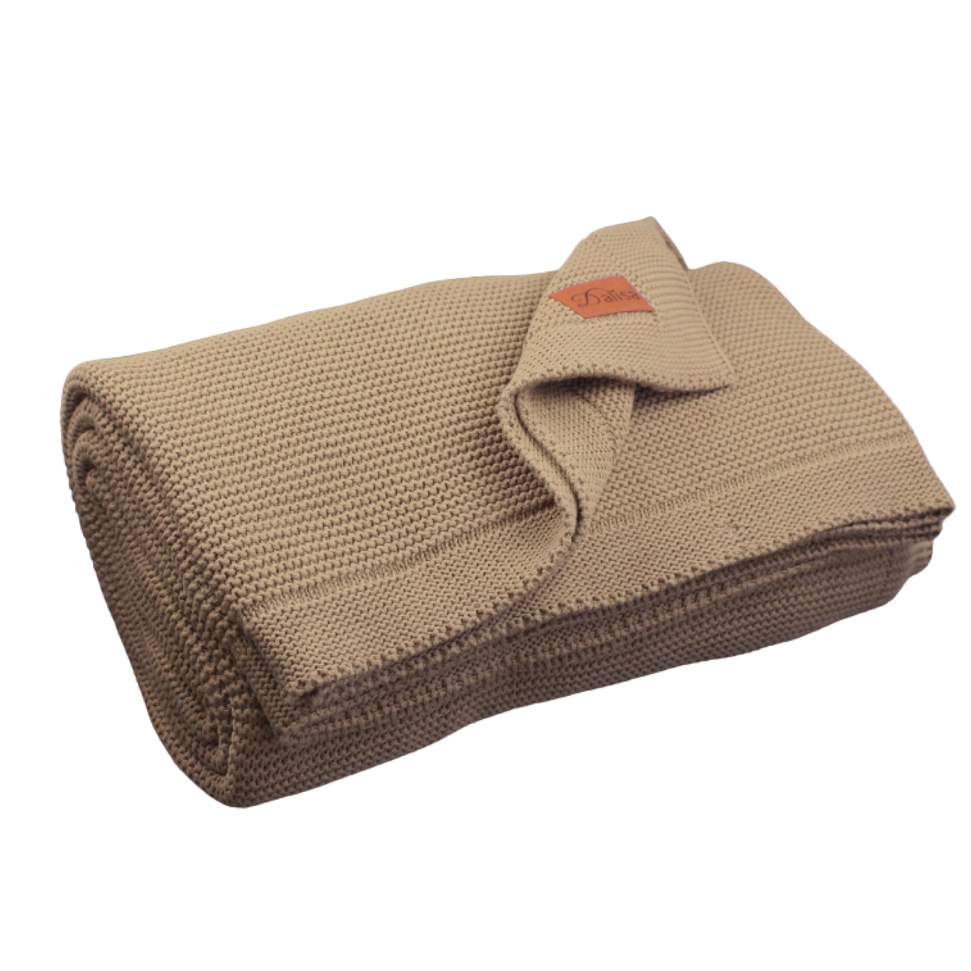 Dalisa 100% Organic Turkish Cotton Throw Blanket - GOTS Certified, Cozy - Perfect for Couch, Bed, and Home Decor - Boho Vintage Knit Alina (Mocha Meringue, 50x60)