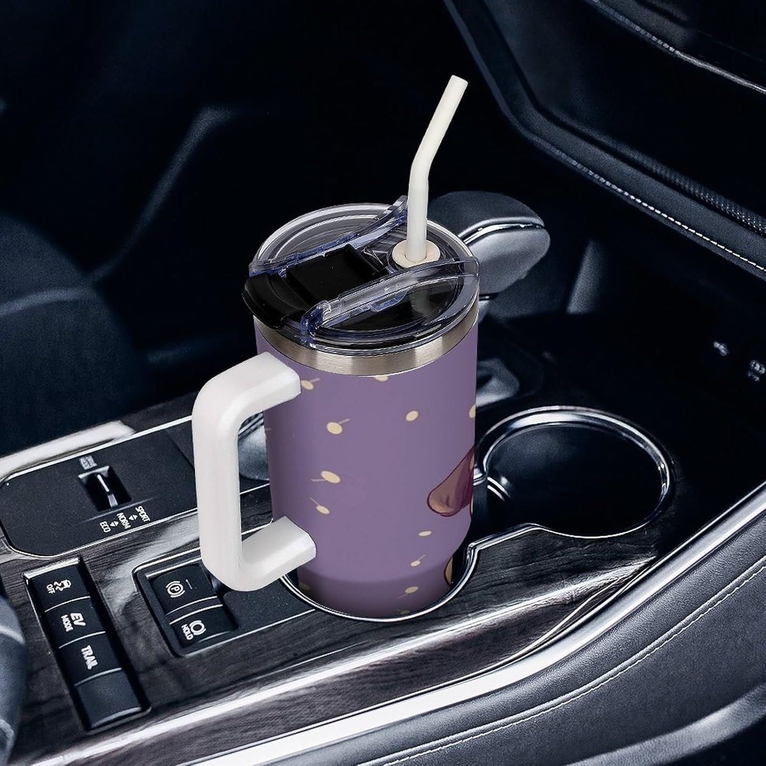 40 Oz Insulated Mug with Handle, Stainless Steel Funny Cartoon Pug Puppy Dog Printed Travel Mug Portable Leak-proof Large Car Mug for Home, Office Or Car