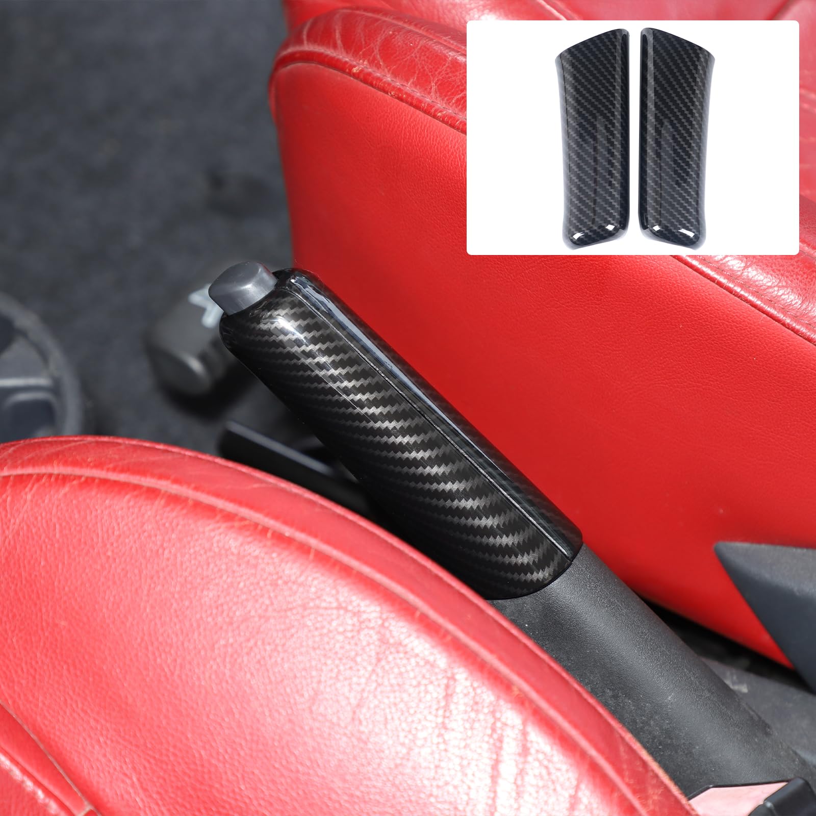 Copertura per leva del freno a mano per @F@iat @500 Abarth 595 2007-2013-2025, copertura del freno a mano in ABS, coperture protettive per pomello del cambio, accessori interni