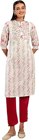 Top 10 Kurtis Trending in India Right Now 6 Women's Cotton Straight Fit Straight Kurta