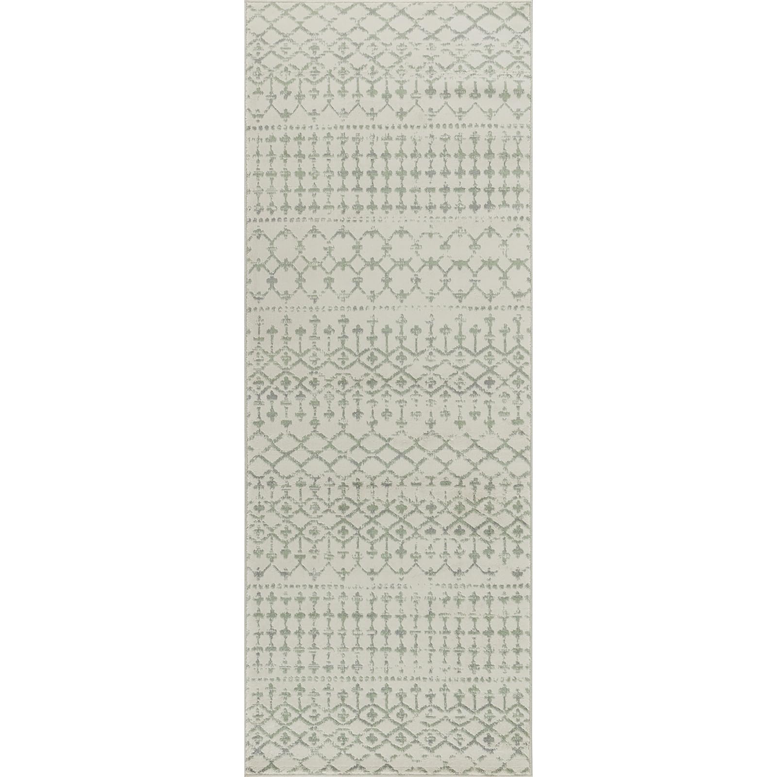 Livabliss TARYN Berber Geometric High Pile Sage Runner Rug 80cm x 220cm