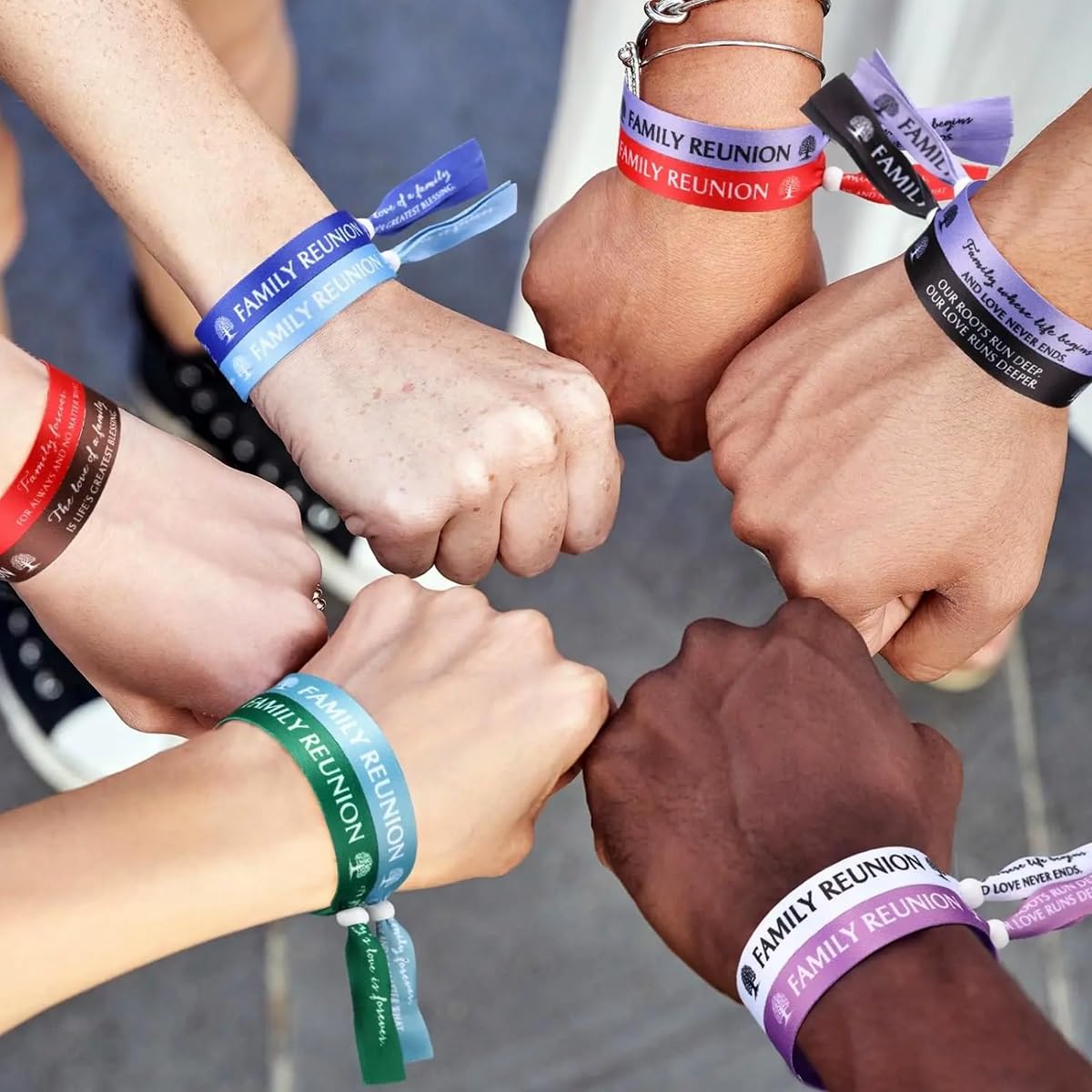 Personalisierte Handgelenk-Armbänder, 50 oder 100 Stück, Stoff-Armbänder, Einwegartikel, für Veranstaltungen, Konzerte, Partys