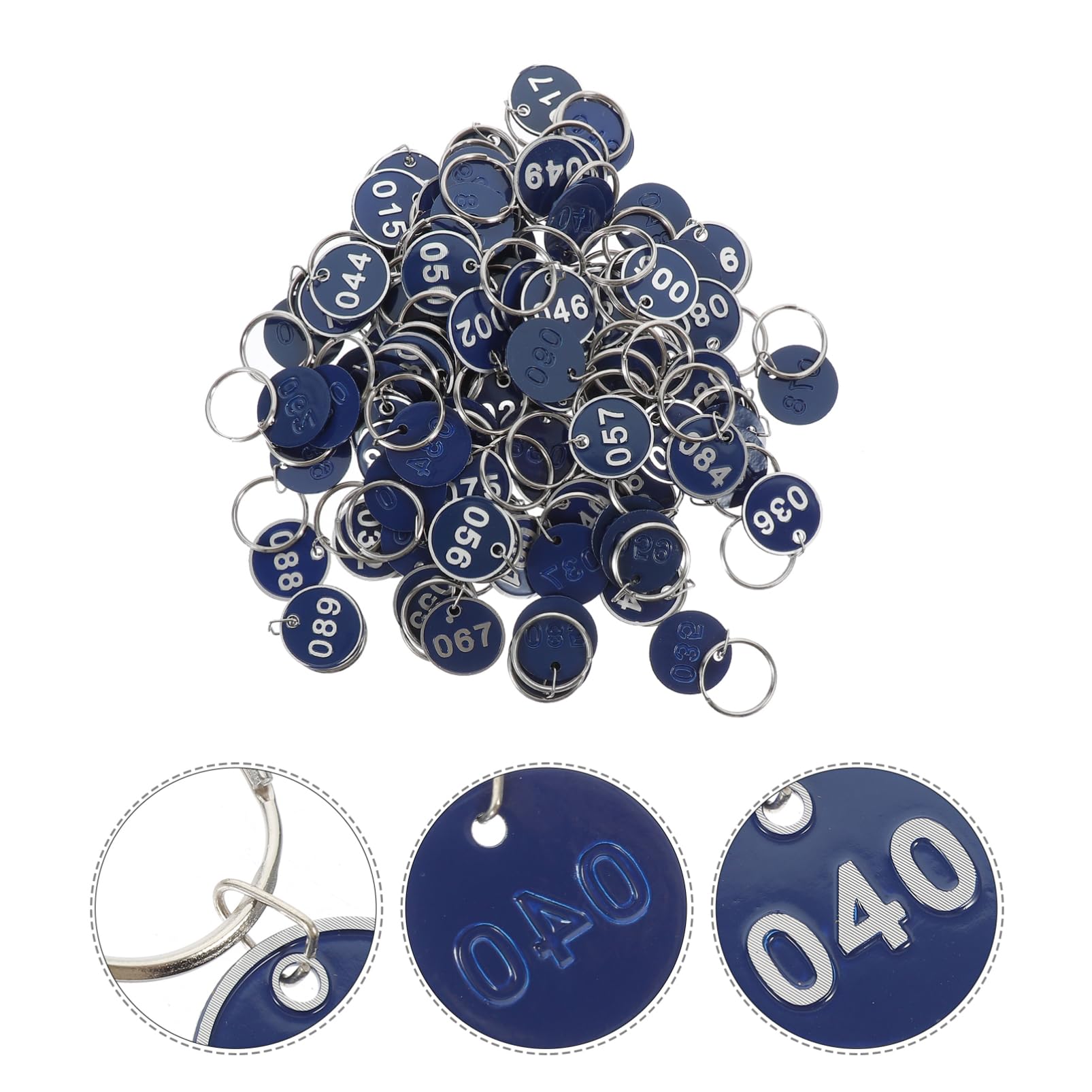Gatuida Targhette Numerate Blu 100 Pezzi per Portachiavi in Lega di Alluminio Pratiche e Convenienti per Chiavi e Bagagli in Hotel e Armadietti