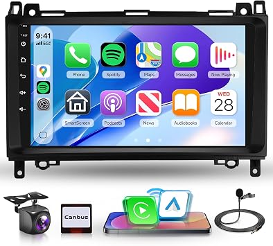 8Core 4G+64G Rimoody Wireless Carplay Car Radio for Mercedes Benz W906 Sprinter W169 W245 W639 Vito Viano, Car Stereo Android Auto 9 Touchscreen GPS 5G WiFi BT DSP-36 59-UI Themes Backup Camera