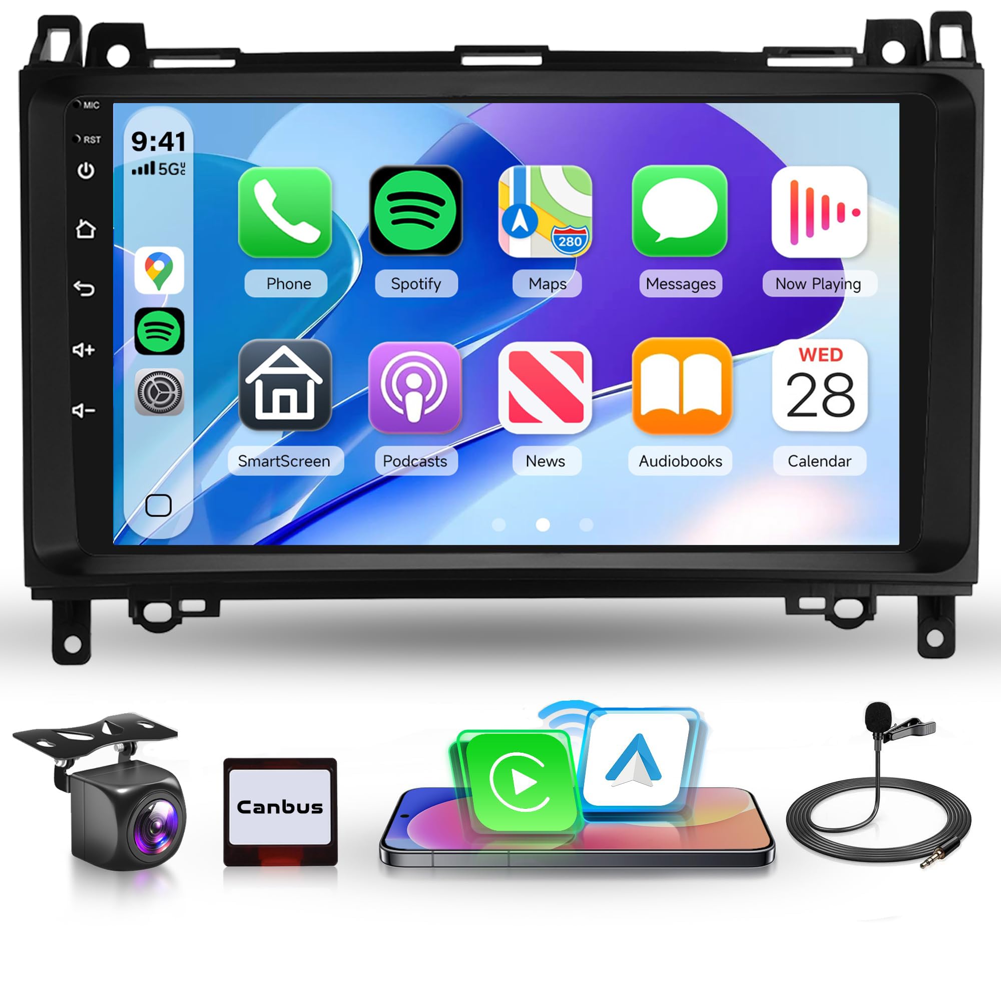 8Core 4G 64G Radio for Mercedes Benz W906 Sprinter W169 W245 W639 Vito Viano, Rimoody Car Stereo Carplay Android Auto 9'' Touchscreen GPS 4G WiFi BT/FM DSP-36 Mirror Link 59-UI Themes Backup Camera-image-32