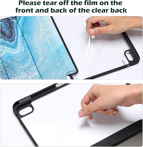 Vista 25 de ProCase Funda para iPad (A16) de 11ª generación de 11 pulgadas 2025/10ª generación de 10.9 pulgadas 2022 con soporte para lápices, funda híbrida Azul