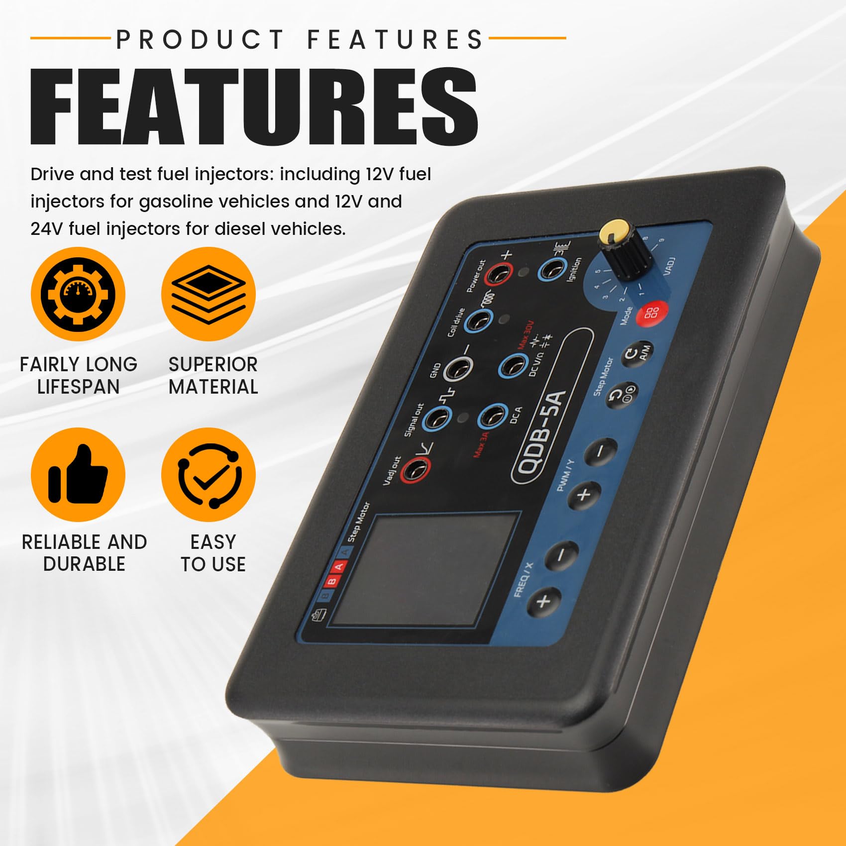QDB 5A Antriebsoszilloskop-Multimeter PWM-Signalantriebstester für Schrittmotor-Zündspule, Ventildiagnosetool