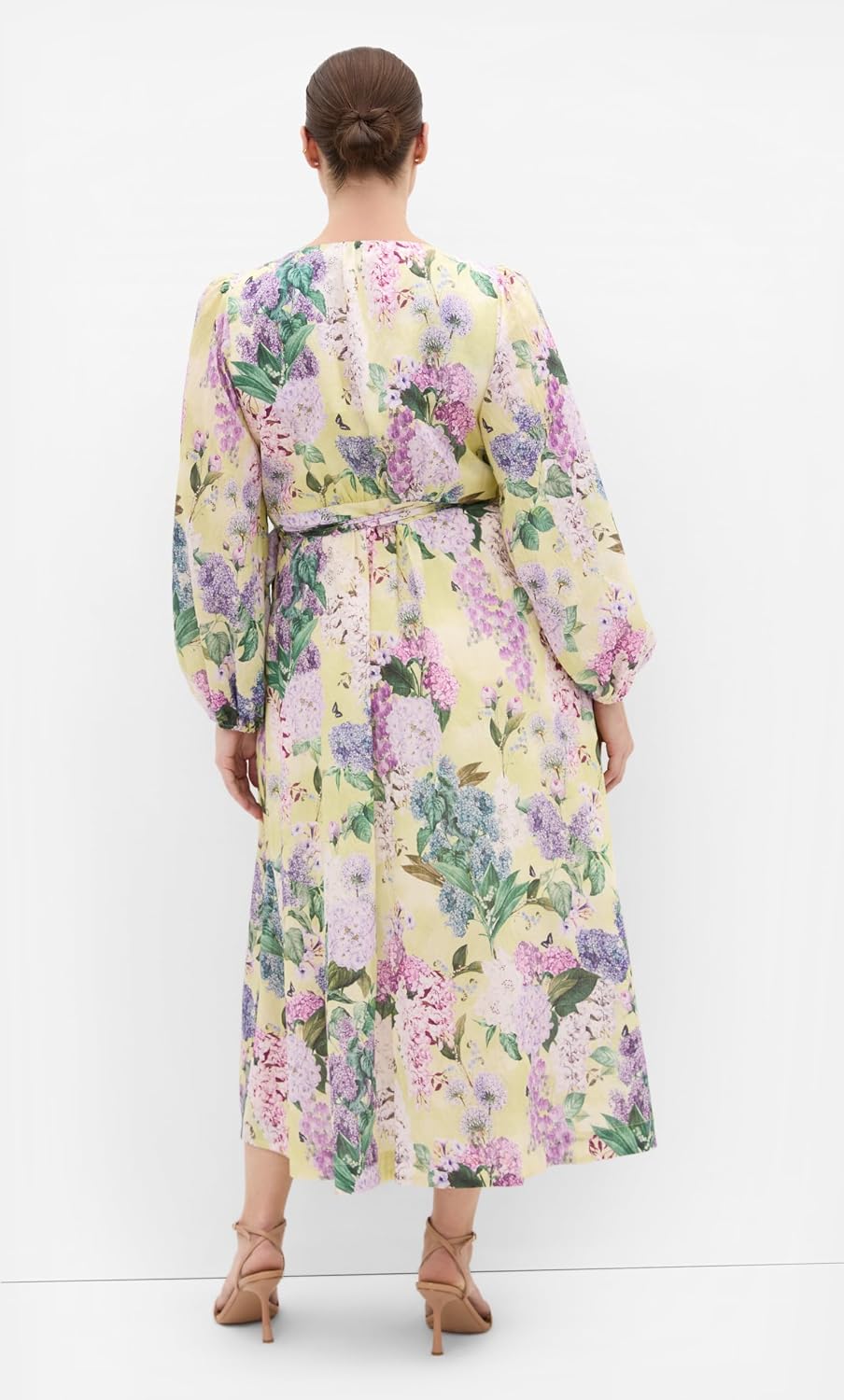 City Chic Plus Size Dress - Anastasia Hydrangea Print Wrap Maxi