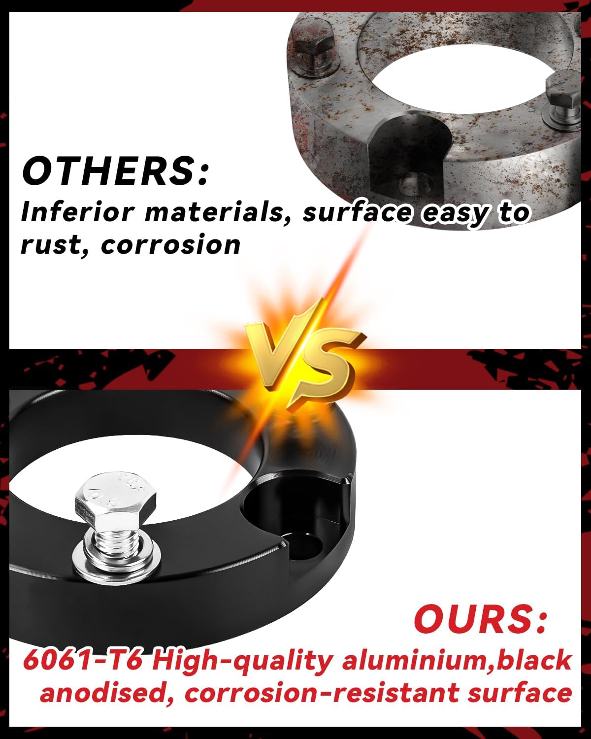 2" FRONT Leveling Lift Kit for 1995-2004 TACOMA 4 RUNNER,2 inch Forged Front Strut Spacers Leveling Kits