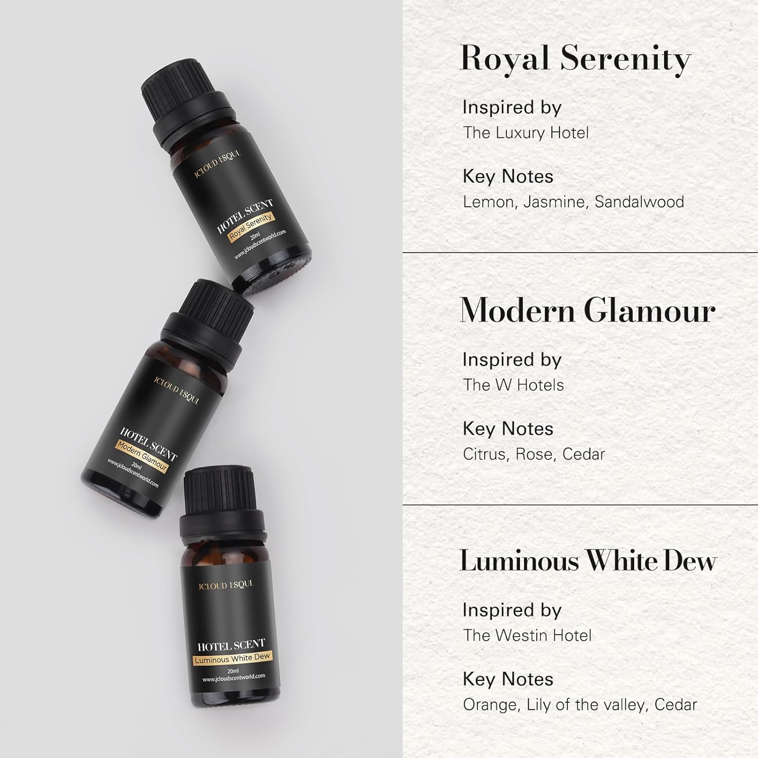 Hotel Diffuser Oil Gift Set | Top 3 Diffuser Oils Scents for Home Inspired by 5-Star Hotel Scents -Westin and W Hotels, Hotel Scent Essential Oil Blends, 3x20mL - Image 3
