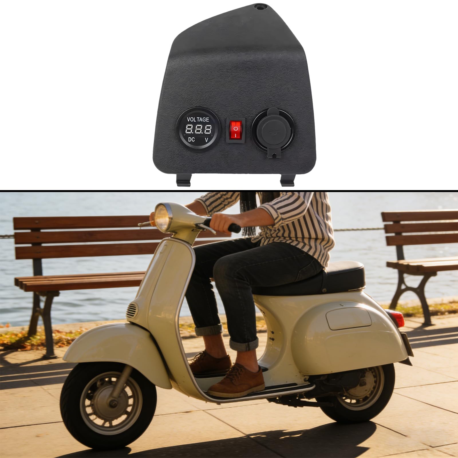Cargadores USB para motocicleta, doble salida y pantalla digital de voltajes para ciclismo, motocicleta, cigarrillos, cargadores USB