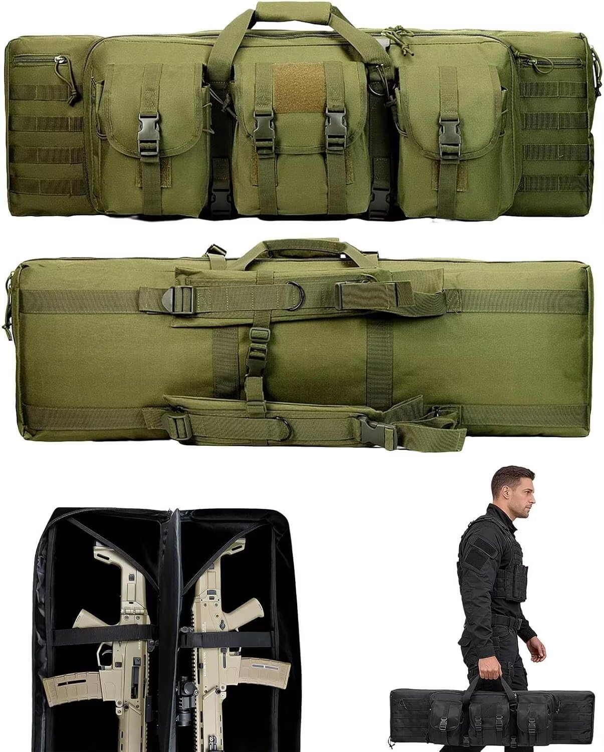 Genérico Bolsa De Armas, Funda de Fusil, Bolsa Doble para Rifles, Mochila para Carabina Airsoft Funda Escopeta Porta Caza, Almacenar O Transportar Rifles