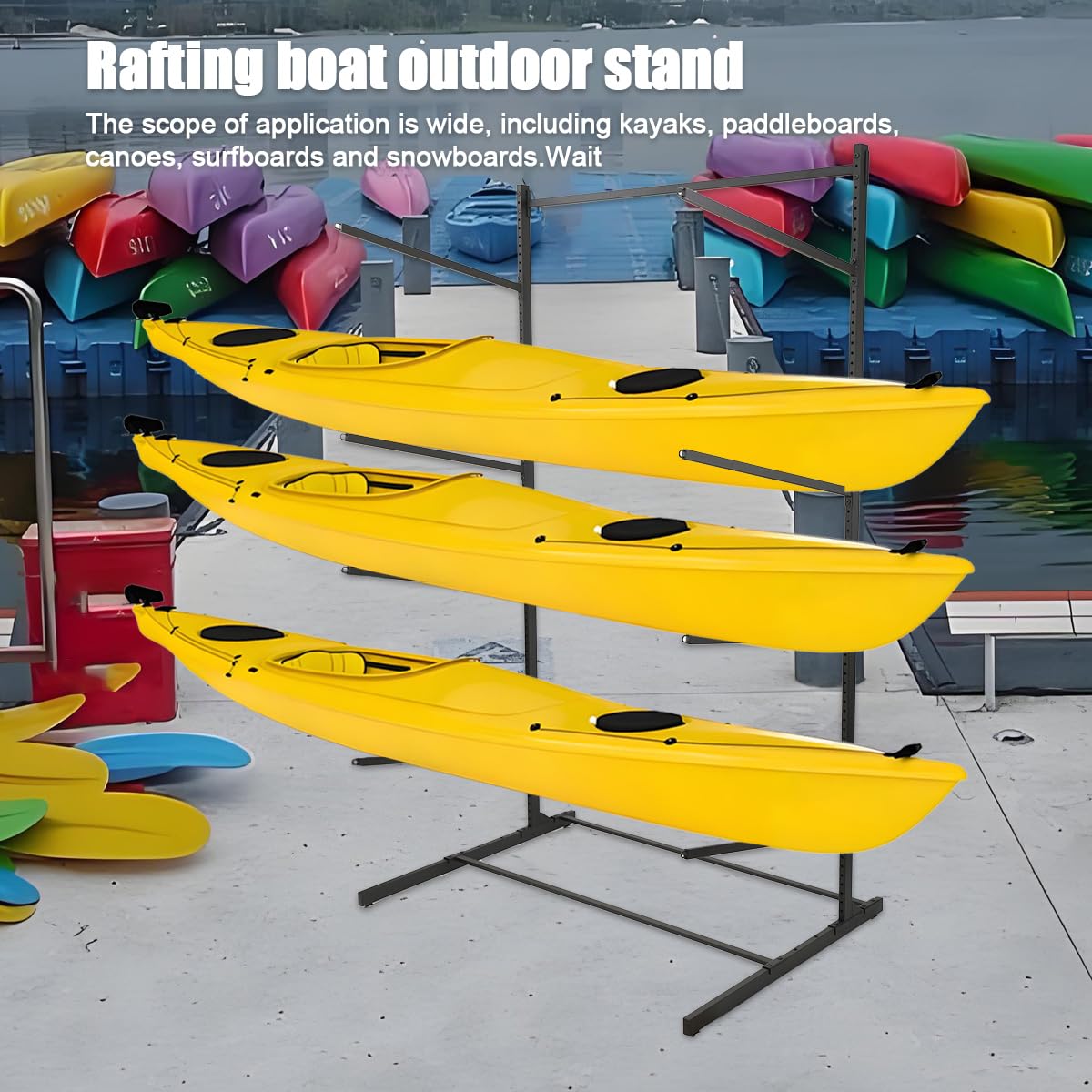 4-lagiges Kajak-Aufbewahrungsregal, 4 Kajak-Aufbewahrungsregal & Kanu-Rack, Kajakständer für Garage, Kajak, Kanu, Surfbrett, Paddleboard