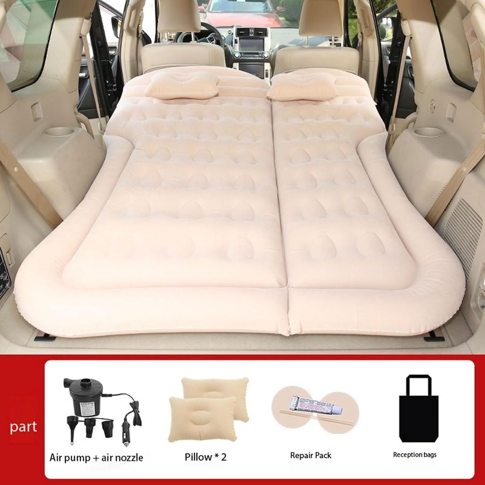 Materassi Ad Aria per Volvo V90 Cross Country 2016-2020 2021 2022 2023 2024 2025, Letto Gonfiabile Portatile con Pompa Ad Aria, per Campeggio/Viaggio/attività All'aperto,B