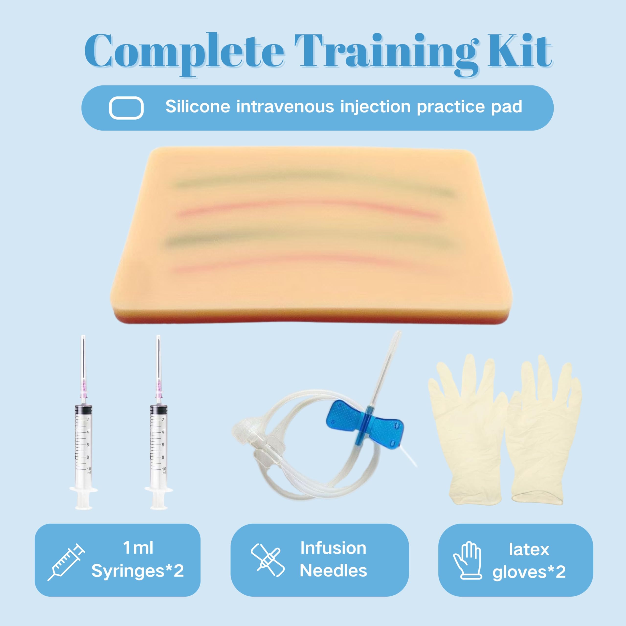 Injektionstraining mit medizinischem Silikon: 4er-Set IV-Startset Tragbares IV Übungs-Kit, Venipuncture IV Injektionstraining Pad-Modell für Medizinstudenten Ärzte Krankenschwestern Praxis Doctor