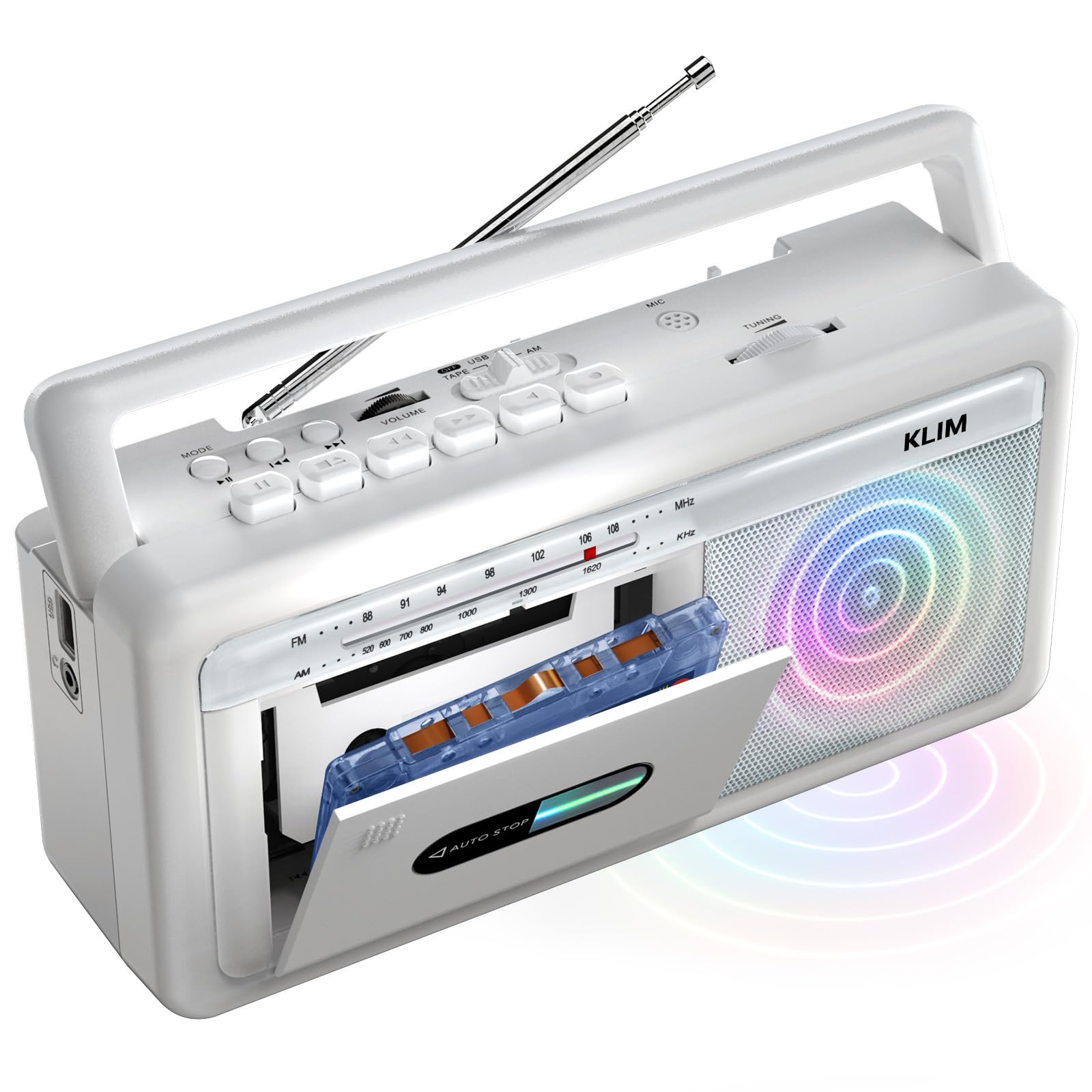 KLIM K10 Lettore E Registratore Cassette Portatile – Converti Audiocassette In MP3 Con Scheda SD 8GB E Microfono Integrato
