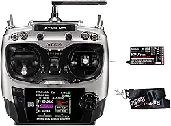 Radiolink AT9S Pro 10/12 canais 2,4 GHz RC rádio transmissor e receptor R9DS controle remoto de longo alcance para FPV Racing Drone/Quad/Avião e mais (modo 2 mão esquerda)
