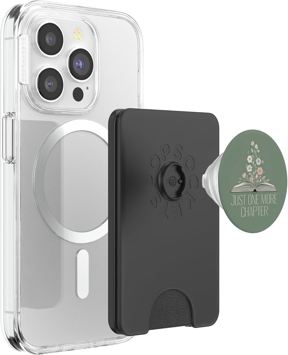 Just One More Chapter Floral Reading Book Lover Bookish PopSockets PopWallet for MagSafe