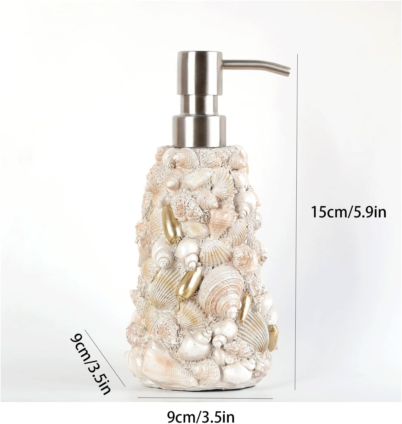 Liquid Soap Dispenser Resin and Stainless Steel Soap Dispenser for Bathroom and Kitchen 420ml Capacity Modern Lotion Dispenser Elegant Design Home Decor and Daily Use Decor