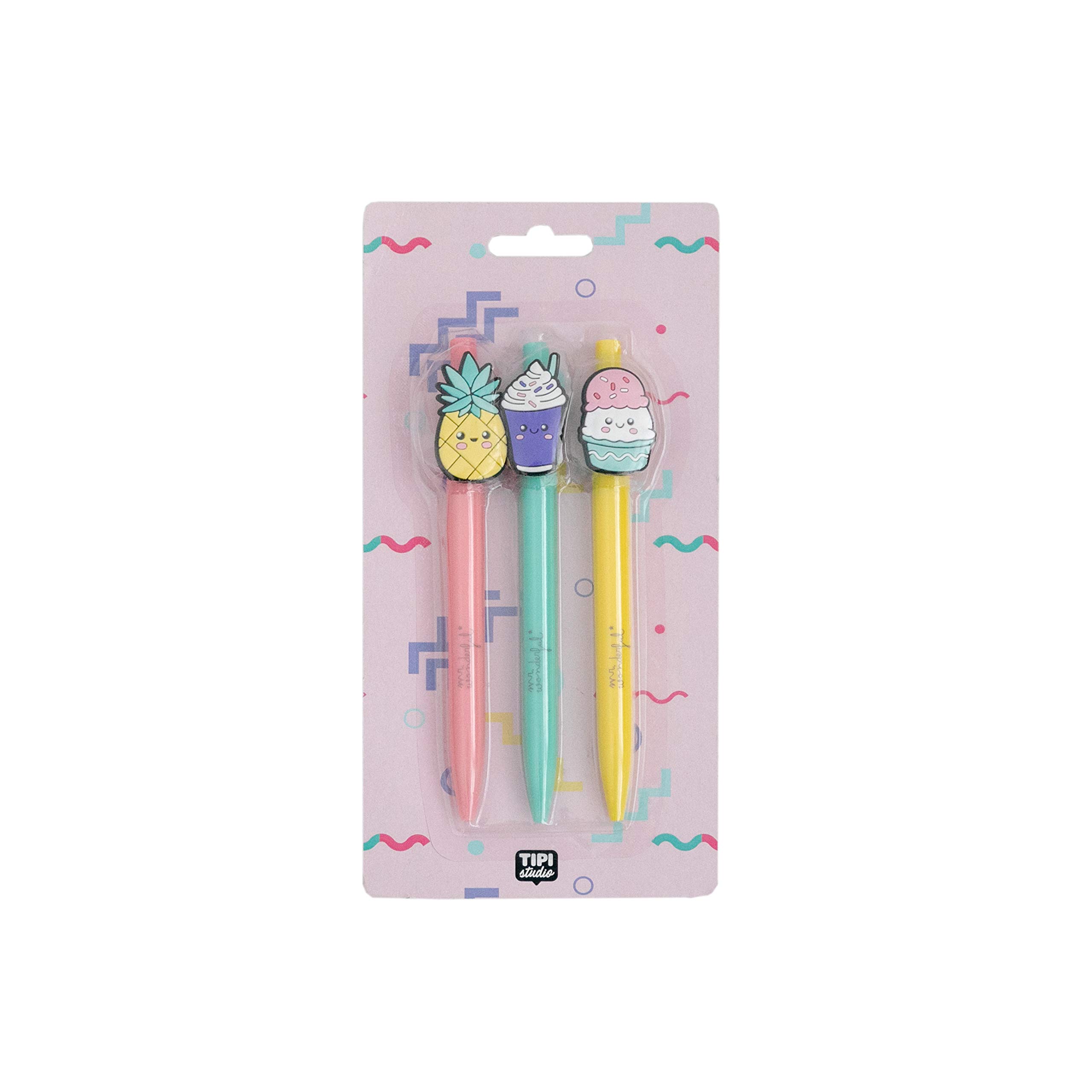 Mr. Wonderful Set of Three Character Pens - Badges and Patches