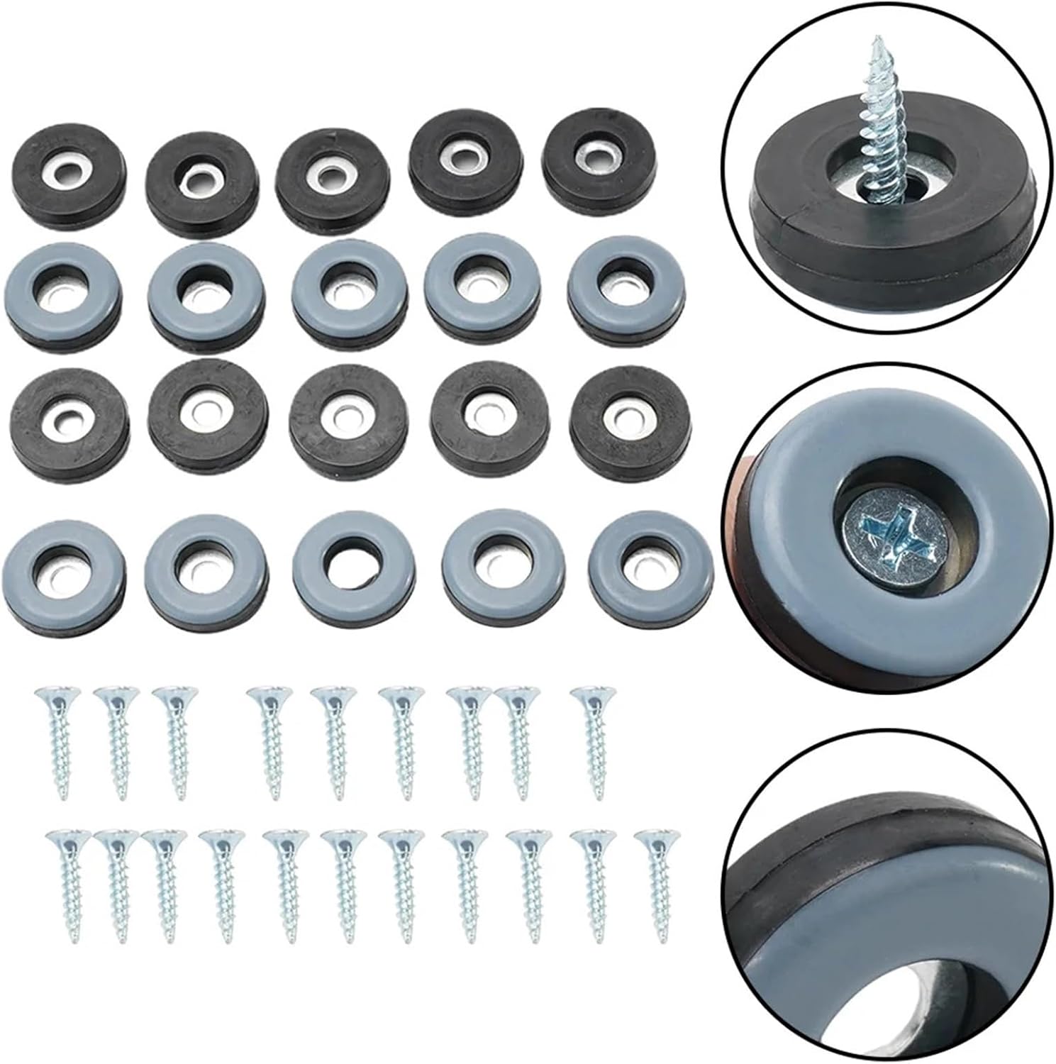40pcs Furnitures Glides with Screws for Sofa Bed Table Couch Dining Chairs Heavy Duty Furnitures Feet Sliders(30mm)