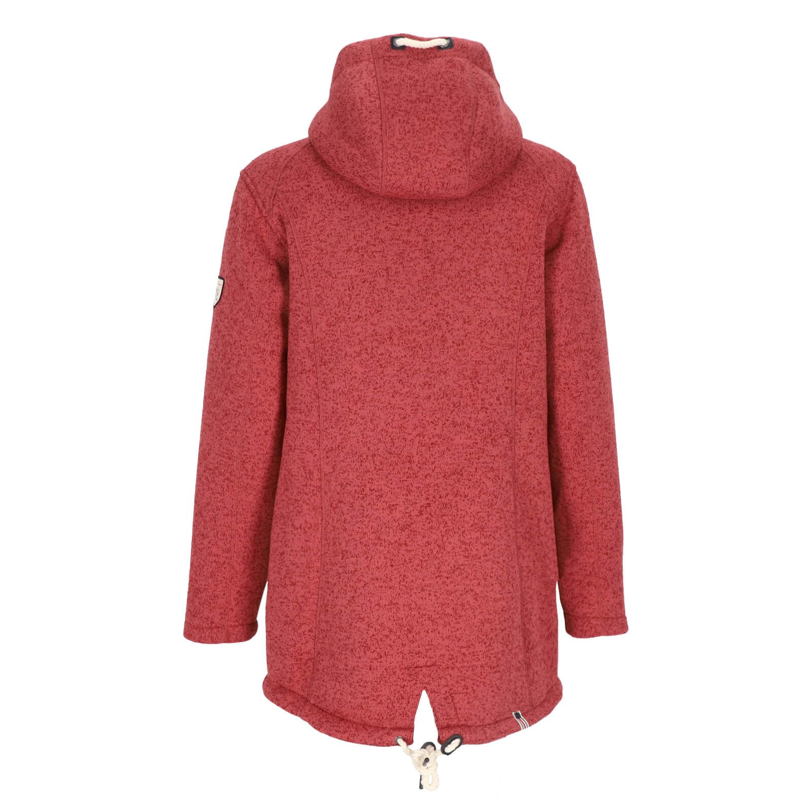 Dry Fashion Damen Wollfleece-Mantel Amsterdam mit taillierten Schnitt - Fleecemantel mit verstellbarer Kapuze