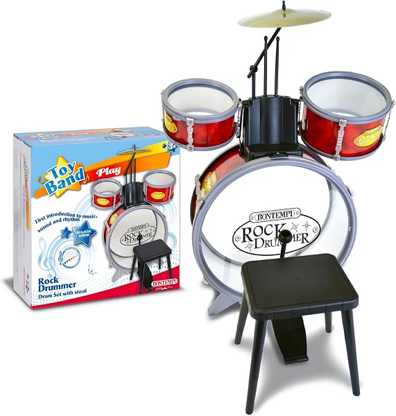 Bontempi | BeatMaster: Batteria per Piccoli con Suoni Realistici e Tanto Divertimento, Rosso e Trasparente, 500x500x680 mm - 2